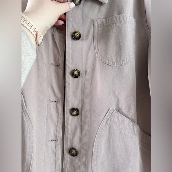 NWOT DownEast 100% Cotton Mauve Jacket Two Front Pockets Button Down Size XXL - Picture 4 of 11